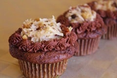 German Chocolate Cupcakes