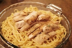 Lemon Cream Pasta with Garlic Chicken