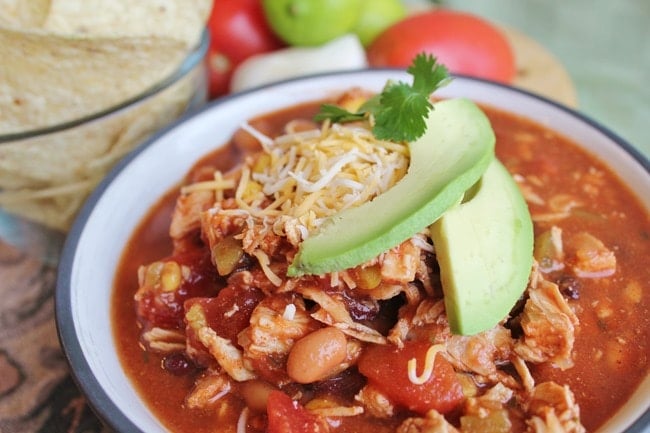 Chicken Taco Soup {Slow Cooker}