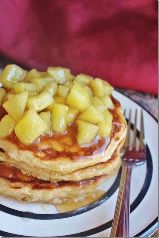 Oatmeal Pancake Mix with Fried Apples