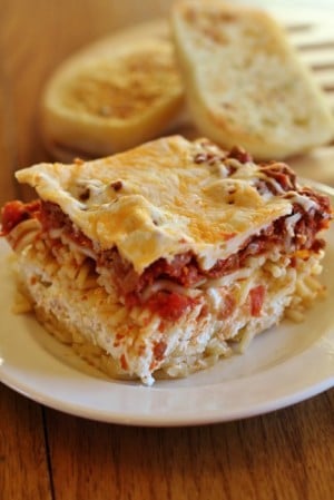 Most popular recipes from Joyful Momma's Kitchen: Million Dollar Spaggetti casserole on Plate