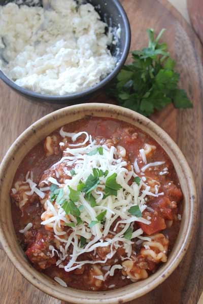 Lasagna Soup {Slow Cooker}