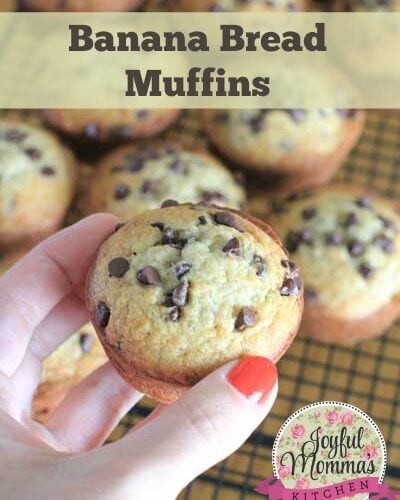 If you like moist, old fashioned banana bread, you will LOVE these Banana Bread Muffins. They have the same dense texture and amazing flavor, just like your Grandmother's homemade banana bread.