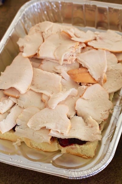 progress video with turkey over cranberries in tin pan