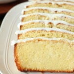 slices of Lemon pound cake with white icing